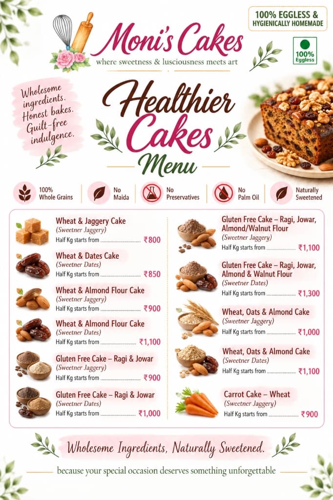 Healthier Cakes & Guilt-Free Menu